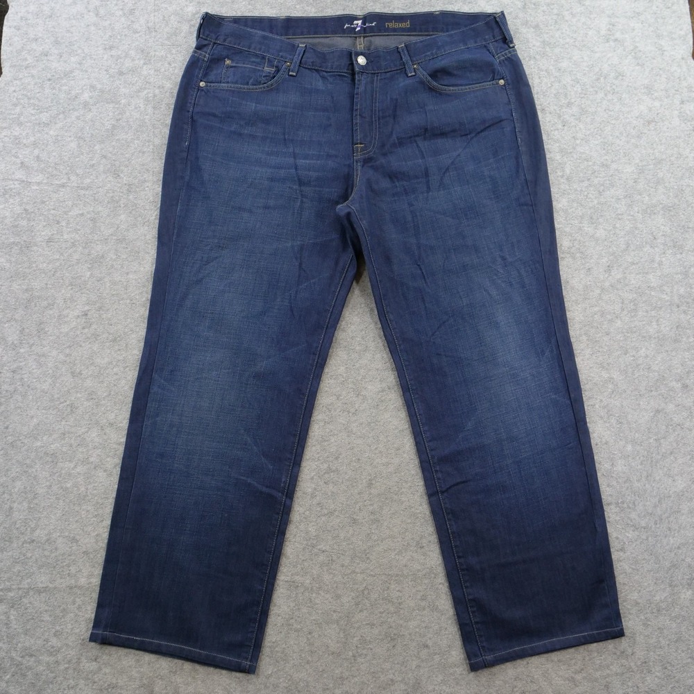 7 For All Mankind Jeans Mens 40 Relaxed Fit Dark Wash Blue Denim USA Made
